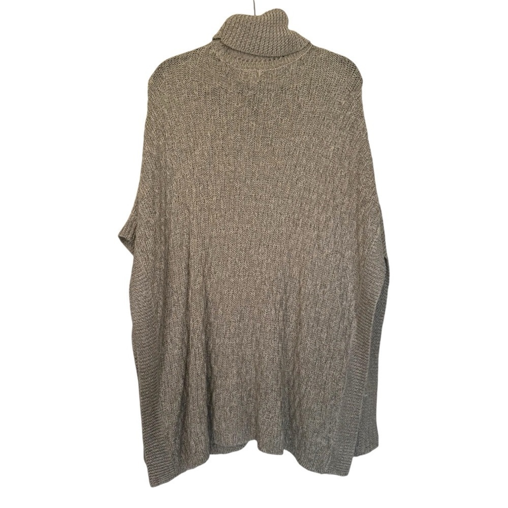 Chico’s Black Label Gray Turtleneck Open Poncho Sweater - Picture 2 of 6